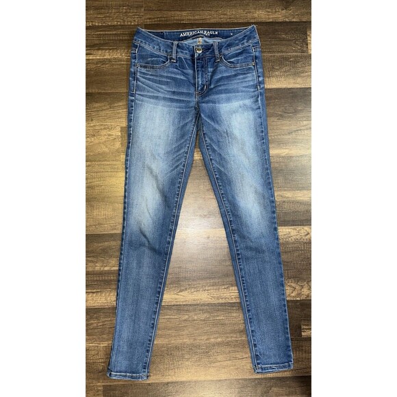 American Eagle Jeans Hi-Rise Jegging Super Stretch Woman's Size 4 Long - Picture 1 of 7